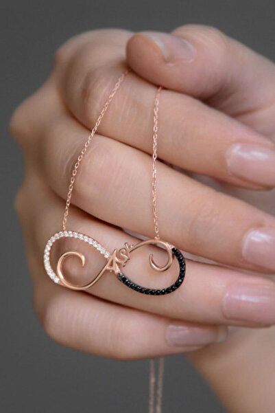 Sinsirella 925 Ayar Gümüş Rose Kaplama Sonsuzluk Aşk Kolye