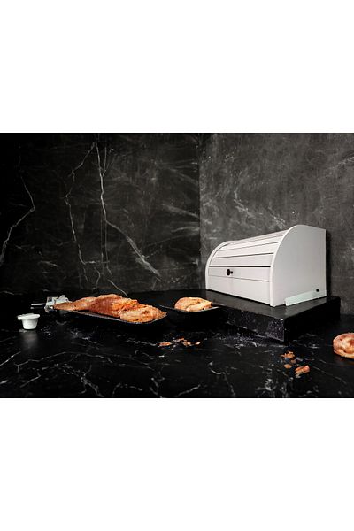 woodluck Wooden Bread Bowl, Top shelf, Sliding Lid, Storage Box