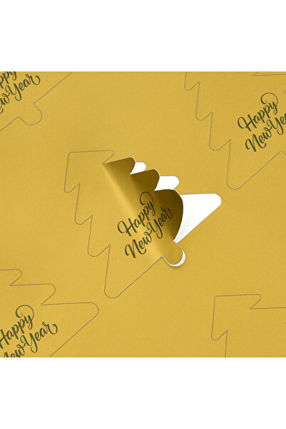 Milim Matbaa 125 komada zlatne novogodišnje jelke 4,2x4,5 cm nalepnica