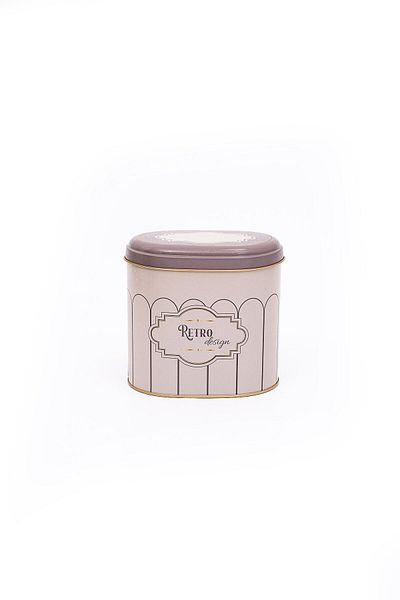 EVLE Er004-u6 Retro Patterned Oval Metal Storage Container 11x15 Cm