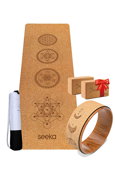 Seeka Yoga Mantar Serisi Yoga Matı Seti - Mandala + Yoga Blok Hediyeli