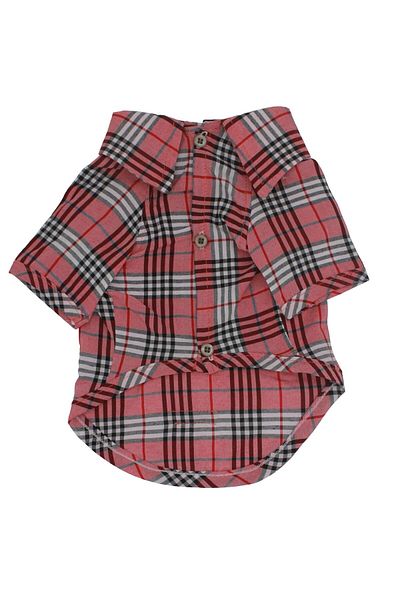 Pawstar Red Plaid Red Plaid Large Dog Shirt Dog Outfit 3XL