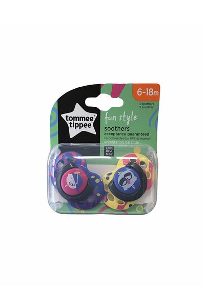 tommee tippee Fun Pacifier Set of 2 6-18 Months Yellow