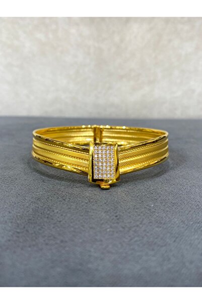 ARSLANTAŞ 1989 14 AYAR ALTIN TAŞLI RİZE MODEL KELEPÇE BİLEZİK