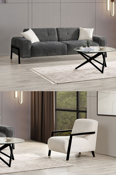 Eymense Dolex Kasalı Modern Sırt Mekanizmalı Koltuk Takımı 3 1