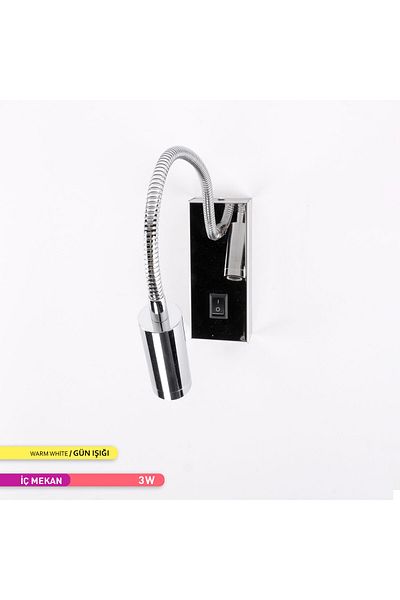 ACK LED Spiral Sconce 3000K Daylight Chrome Body