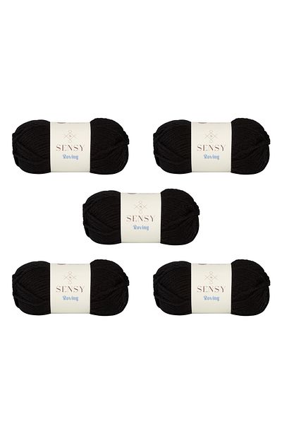 SENSY Roving Hand Knitting Thread 5 Pieces Scarf Beanie Thread Sweater Poncho Thread Cardigan Thread Knitting Thread