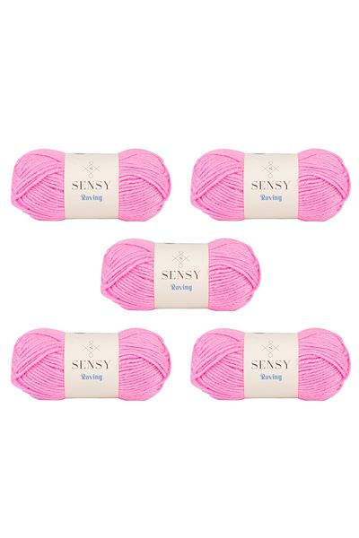 SENSY Roving Hand Knitting Thread 5 Pieces Scarf Beanie Thread Sweater Poncho Thread Cardigan Thread Knitting Thread