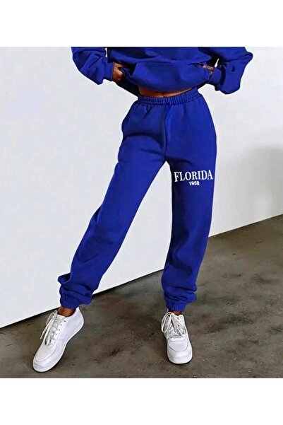 My Blog Γυναικεία Φούτερ Saks Blue Florida με στάμπα με ελαστική μέση και πόδια