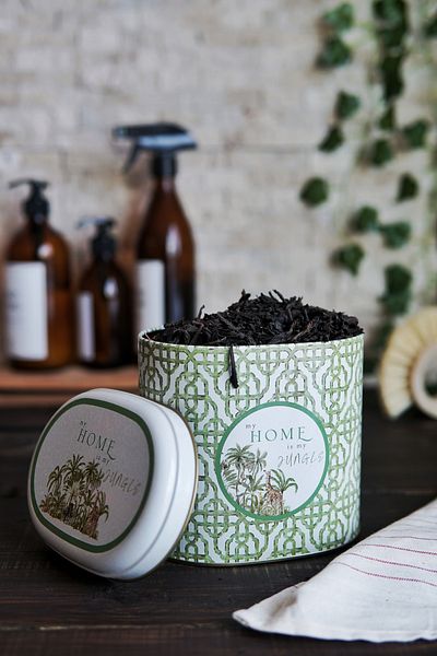 EVLE Er004-8ı Forrest Green Home Patterned Oval Metal Storage Container 11x15 Cm