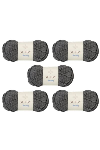 SENSY Roving Hand Knitting Thread 5 Pieces Scarf Beanie Thread Sweater Poncho Thread Cardigan Thread Knitting Thread