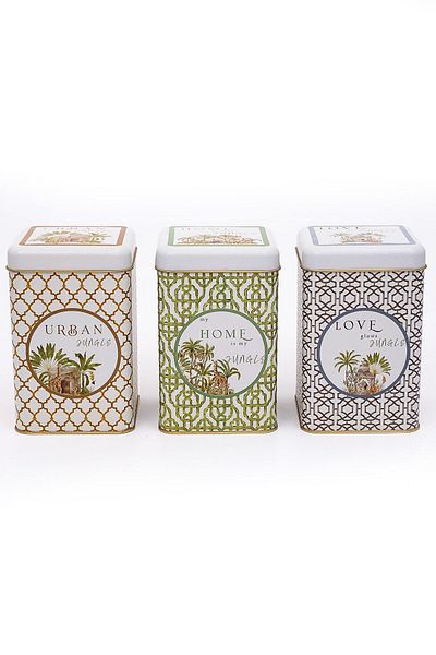 EVLE Erb09u3 Square Storage Container 105x105 Set of 3, Forrest