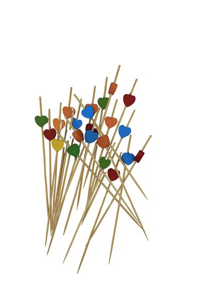 PASTRY PLANET Decorative Toothpick Ornament Colorful Heart [20 Pieces]