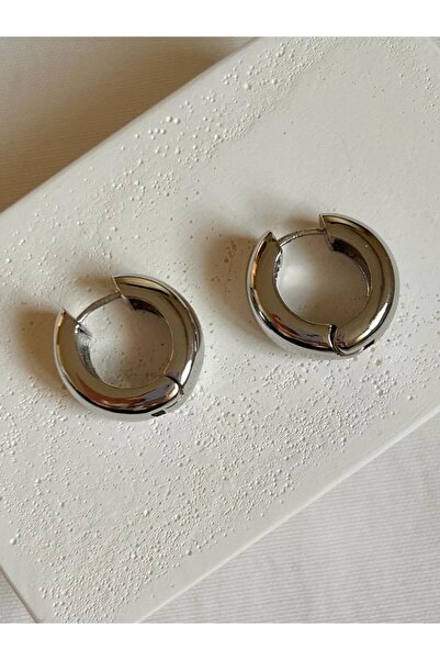 Rossetto Atelier Silver Basic Kalın Halka Küpe