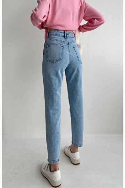 Geppetto Terra X Blue Colorfast Mom Jean Femei Iubit Talie înaltă Power Lycra