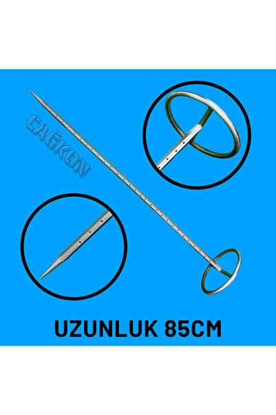 Endüstriyel Direksiyonlu Krom Cağ Kebap Ana Şiş 6 Köşe 85 cm TAMAMI KROM [kap...