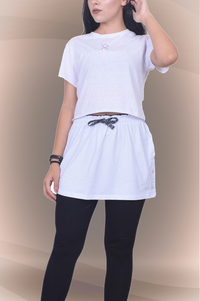 sufyy Combed Cotton Skirt with Two Side Slits