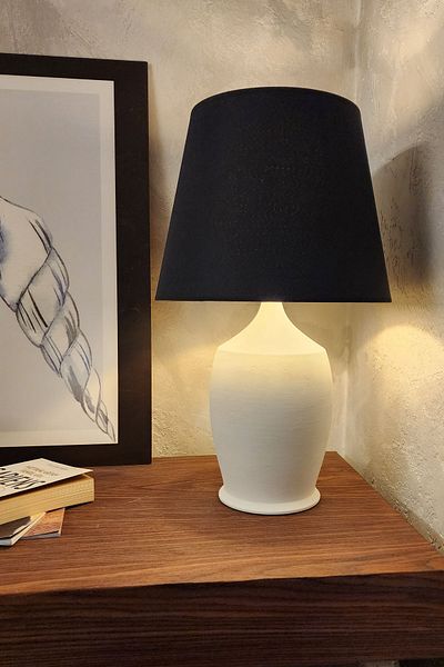 Qdec Vintage Ceramic Lampshade Large Ecru-Black