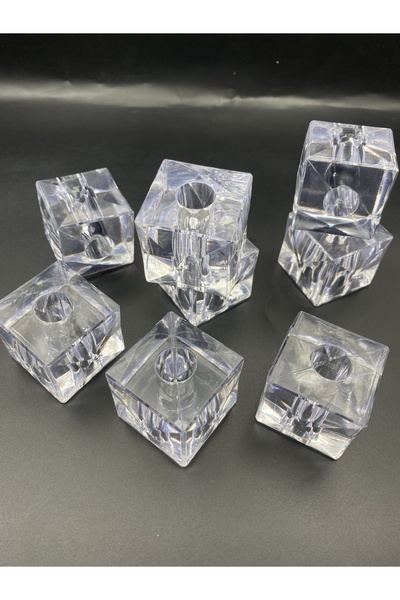 Hedef Bijuteri 2 Adet Orta Boy Küp,Kübik Model 4cm Küp Şeffaf Akrilik Boncuk ...