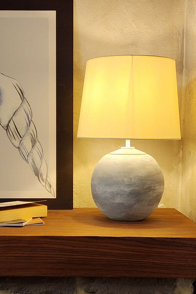Qdec Vintage ceramic lampshade globe Gray