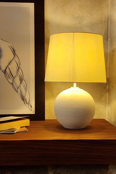 Qdec Vintage Ceramic Lampshade Globe Ecru
