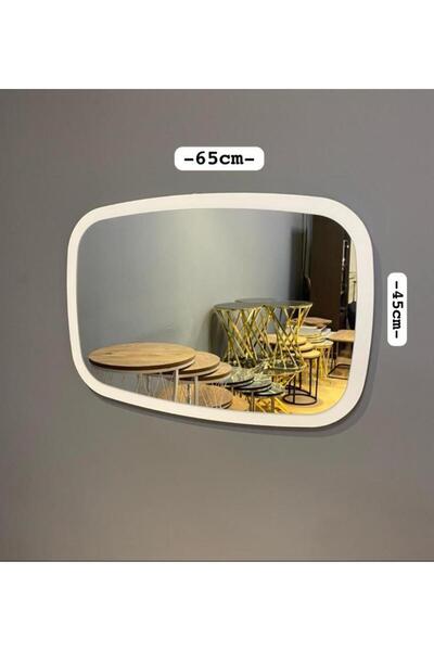 ZTM KONSEPT Ayna Kare Oval Beyaz 45x65 Cm Antre Hol Dresuar Koridor Salon Ban...