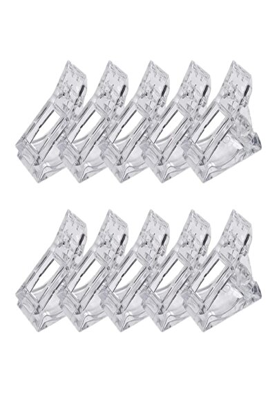 xolo 10 Adet Tırnak Mandalı Polygel Mandal Polijel Klipsi Poly Gel Tips Tutuc...