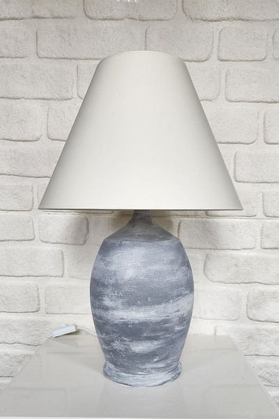 Qdec Vintage Ceramic Lampshade Large Grey-Conical White