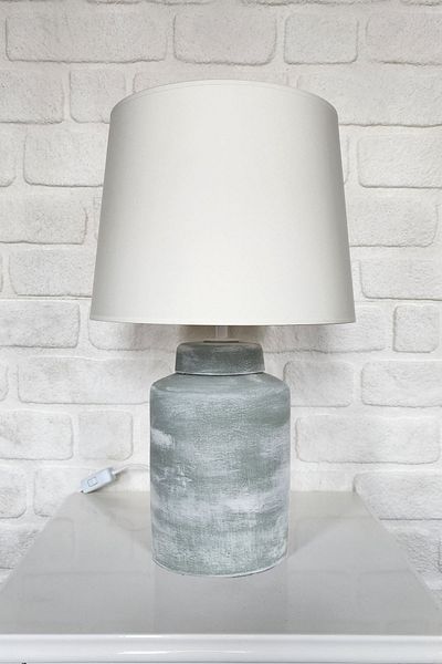 Qdec Vintage Ceramic Lampshade Cylinder Green-White