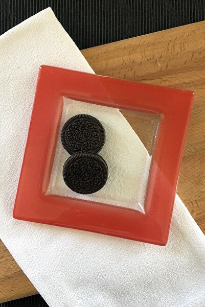 Sunu Rainbow - Kırmızı Cam Tabak 15x15 Cm