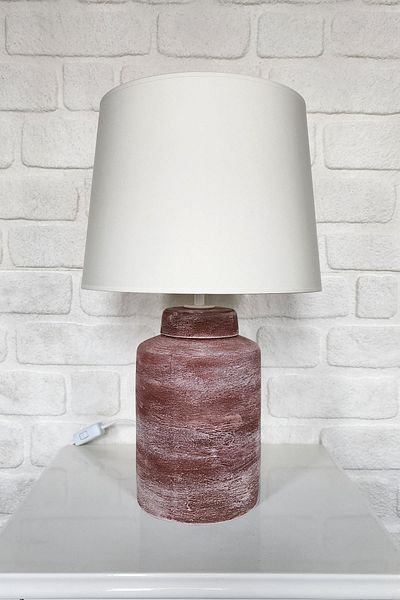 Qdec Vintage Ceramic Lampshade Cylinder Red-White