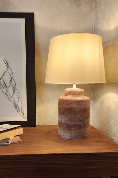Qdec Vintage Ceramic Lampshade Cylinder Red-White