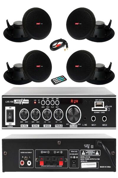 Lastvoice Black Small-3 Tavan Hoparlör Ve Anfi Ses Sistemi Paketi ( 1 Anfi 4 ...