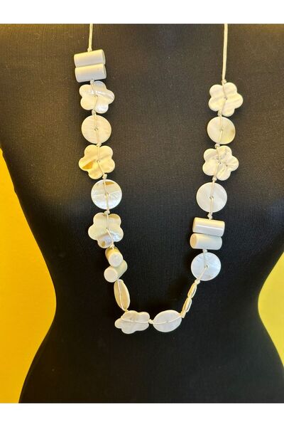 Gönülden Tasarım قلادة نسائية أصلية من حجر اللؤلؤ مقطوعة بالليزر