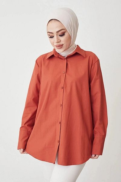 hazelin Γυναικείο Hijab Πλακάκι Φαρδύ Μακρύ Βασικό Πουκάμισο HZL24W-BD 139001
