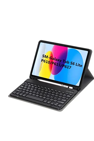 ÜNİCELL Samsung Galaxy Tab S6 Lite P610/615 Compatible Bluetooth Enabled Turkish Q Keyboard Tablet Case