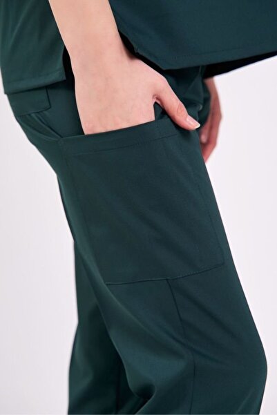 Owlet Medikal Λικράλι Σμαραγδένιο Πράσινο Φερμουάρ Λεπτομερής Χειρουργική Φόρμα