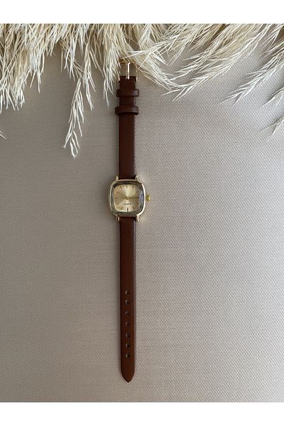 QUARTZ Retro Minimal Vintage Leather Cord Women's Wristwatch Distressed case