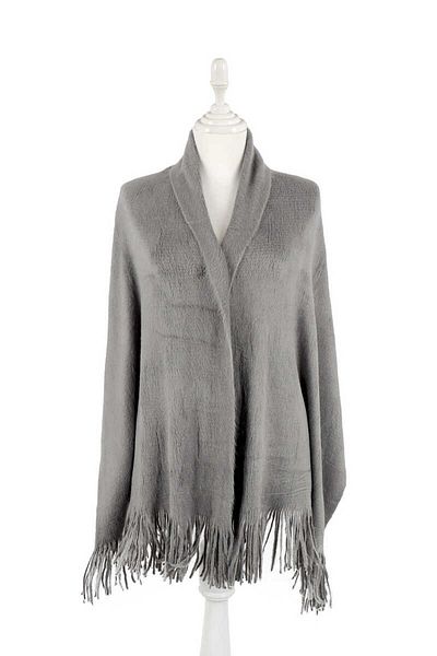 Bursa İpek Anthracite Angora Shawl