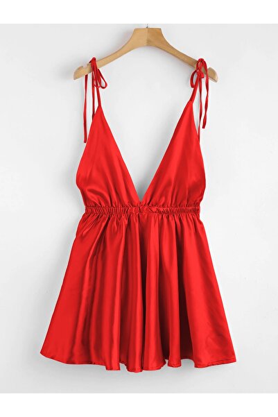 PEMBİŞ HOMEWEAR Donna Layla Kırmızı Saten Gecelik