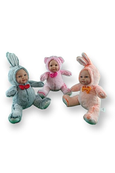 HALLEY Oyuncak Bebek Yüzlü Hayvanlar 30Cm 62580 (Karışık Renk ve Model 1 Adet)