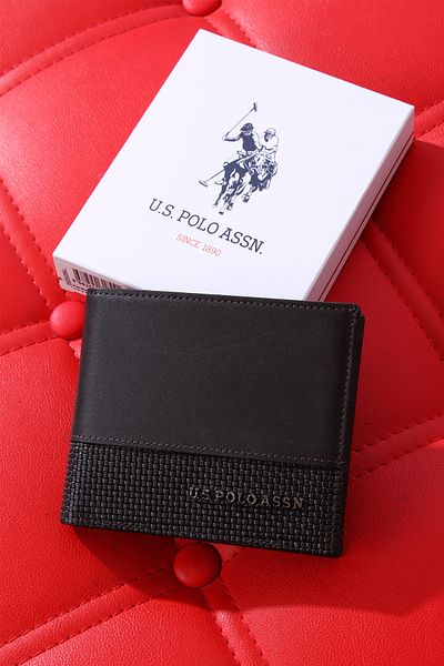 U.S. Polo Assn. БАЗА. POLO ASSN. 2141-42-43 ПОРТФЕЙЛ ОТ ЕСТЕСТВЕНА КОЖА КАРТОДЪРЖАТЕЛ КАФЯВ