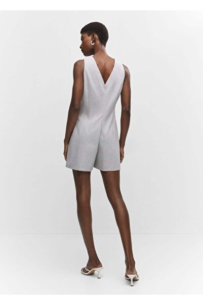 MANGO Woman Düz kesim şort tulum