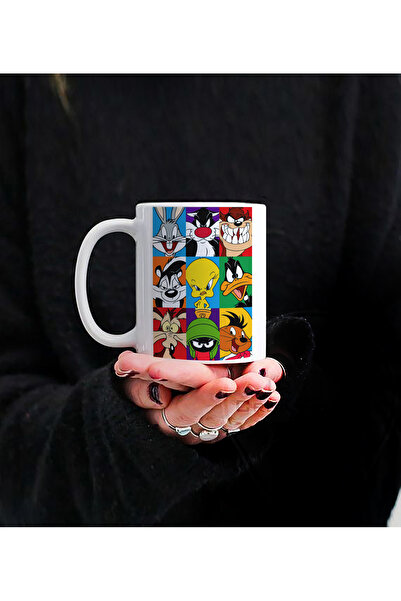 Darkia كوب بورسلين مطبوع بتصميم شخصيات كرتونية لوني