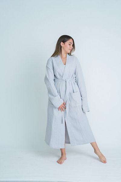 Natural 4 Layer Muslin Kimono Bathrobe