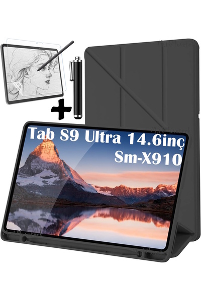 m.tk moveteck Samsung Galaxy Tab S9 Ultra Kılıf Sm-x910 Tablet Kılıfı Kalemli...