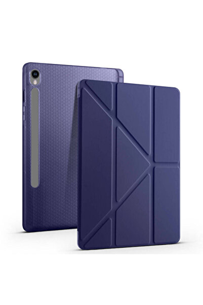 Galaxy Tab S9 FE 10.9 inch Sm-X510 Compatible Stand with Sleep Mode with Pen Compartment Tri Folding Case
