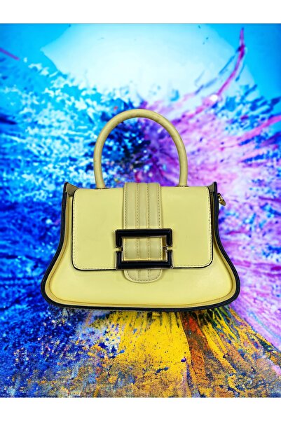 Angel Polo حقيبة يد وكتف باللونين الأصفر والأسود