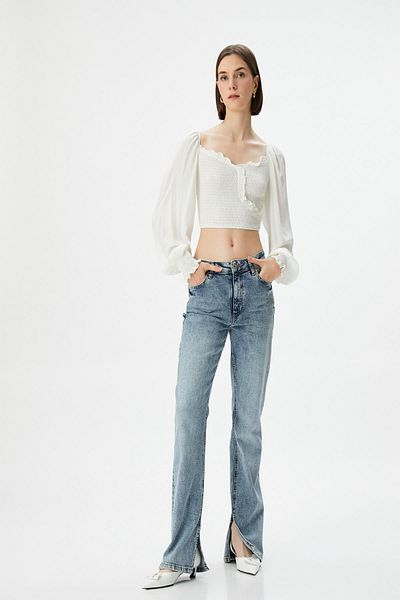 Koton Γυναικεία Off White Μπλούζα 2SAK60284CW