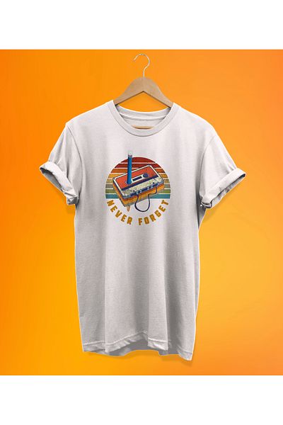 remonz Retro Never Forget εμπριμέ μαύρο, 100% βαμβάκι, υπερμεγέθη, μπλουζάκι μεγάλου μεγέθους